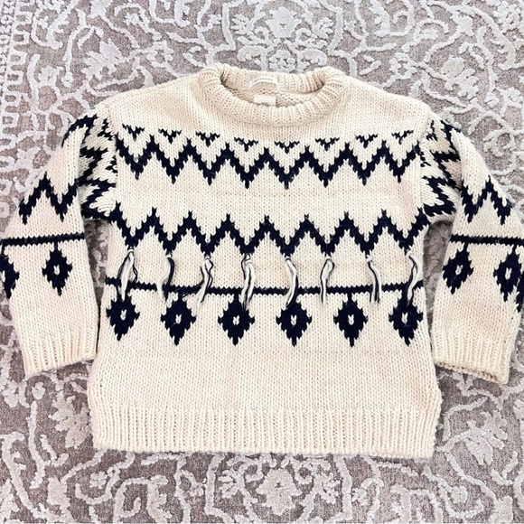 Zara Fancy Collection Wool Blend Tassel Sweater - Picture 1 of 11